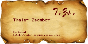 Thaler Zsombor névjegykártya